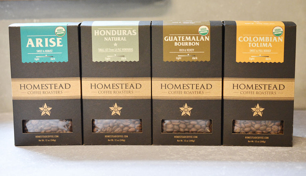 Homestead biodegradable coffee packaging